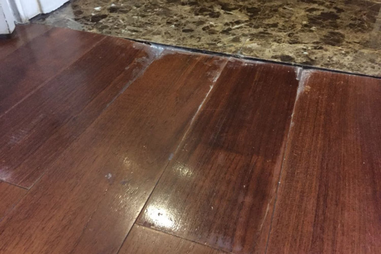 木紋磚與木地板-防水性比較