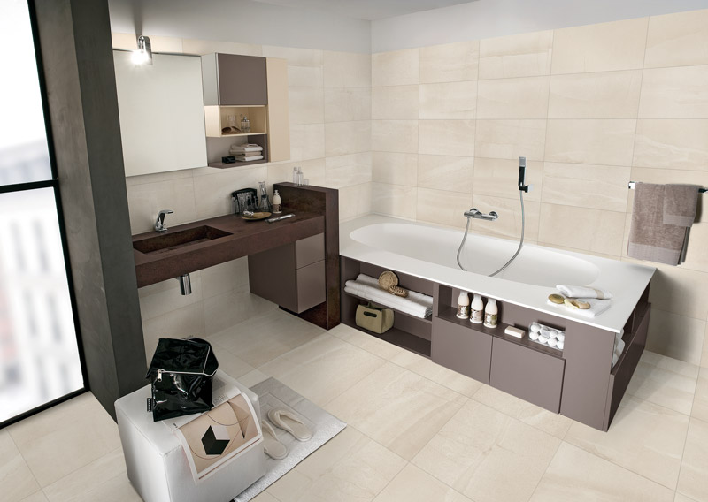 浴室防滑磁磚-低調簡約的板岩磚