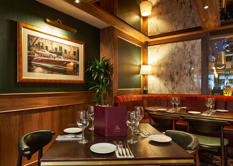 Amarone餐廳使用KEOPE大理石磁磚系列產品